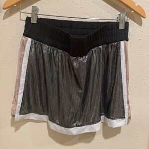 Lucky in Love Black and Silver Mini Skirt M